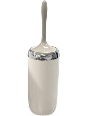 Primanova Bej Tuvalet Fırçası Krom Dekorlu Modern Stil ile Şık Tasarım 39 cm