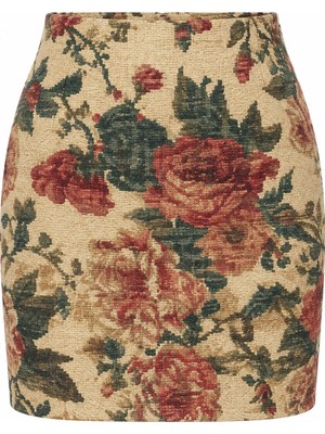 Laluvia Kırmızı - Krem Desenli Etek - 2Y251151