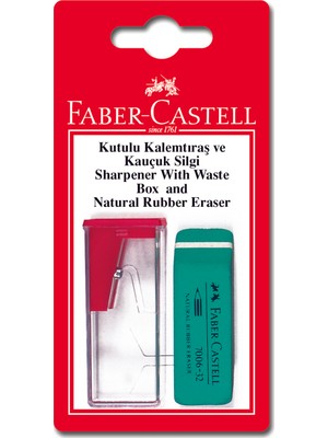 Faber-Castell Bls. 2 Parça Kutulu Kalemtraş ve Kauçuk Silgi Seti Renkli Ölçülerle