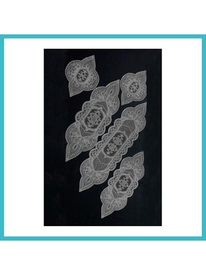 Defne Store 5 Parça Salon Takımı Fransız Dantelli Salon Takımı - Gri Dfnbez