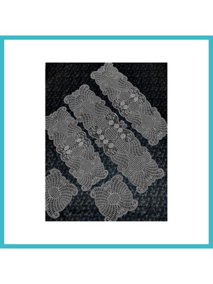 Defne Store 5 Parça Salon Takımı Fransız Dantelli Salon Takımı - Gri Dfnbez