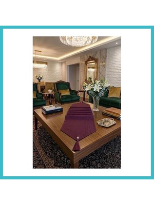 Defne Store Çizgili Tek Runner, Colber Tek Runner 40X140CM Mürdüm Dfnbez