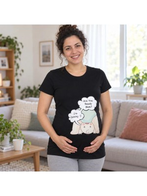 Mummy's Baby Hamile Tişört Are You Siyah