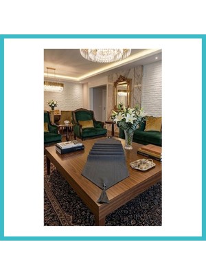 Defne Store Çizgili Tek Runner, Colber Tek Runner 40X140CM Füme Dfnbez