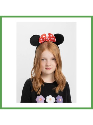 Bezos Kırmızı Fiyonklu Minnie Mouse Taç Fare Tacı Kafa Bandı Mgc