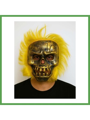 Bezos Wild Skull - Bakır Kafatası Sarı Saçlı Iskelet Maske Mgc