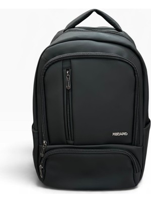 Recaro 15.6" Laptop Uyumlu Su Geçirmez Mat Deri Görünümlü Çok Bölmeli Sırt Çantası - Siyah