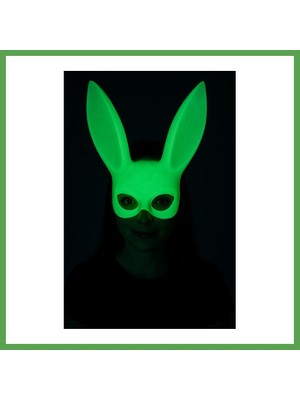 Bezos Karanlıkta Parlayan Fosforlu Tavşan Maskesi ? Glow Bunny Masquerade Maske (32X22 Cm) Mgc