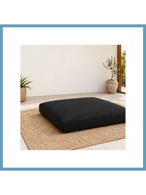 Bezos Düz Kare Yer Minderi · 60 × 60 × 8 cm | Siyah | Dış Mekân MBT06