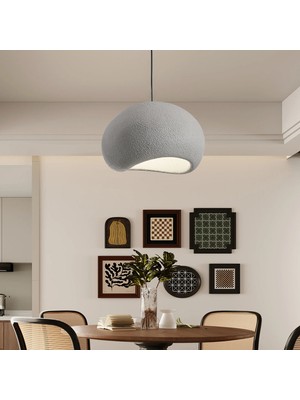 Tretan Tekli Gri Modern Sarkıt Oturma Odası Salon Sarkıt Avize