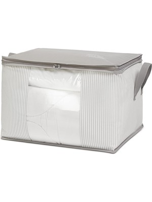 Odea Ocean Home Textile Orta Boy Pvc Pencereli Gri Çizgili Stuff & Things Hurç 45 x 40 x 30 cm