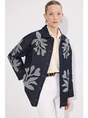 Touche Prive Aplike Nakışlı Ince  Denim Ceket