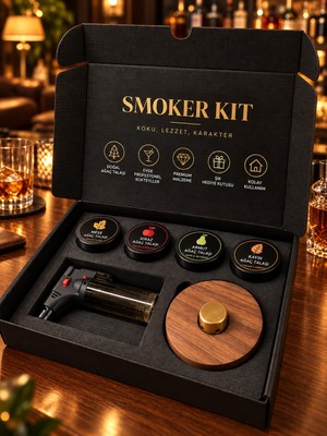 Bar Boss Professional Barware Viski Tütsüleme Seti Özel Pirinç Hazne 4 Farklı Aroma