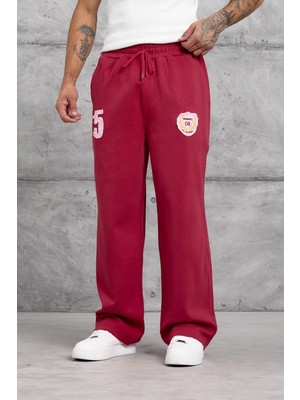 Nomarc Kırmızı Arma 5 Baskı Baggy Eşofman Altı
