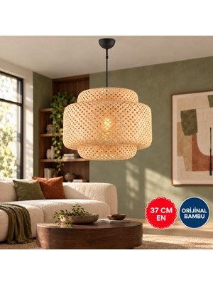 Apliqa Trudy Tekli Rattan Modern Tasarım Oturma Odası Avize