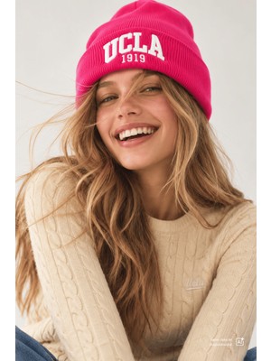 Ucla LANITA Pembe Nakışlı - Unisex Bere