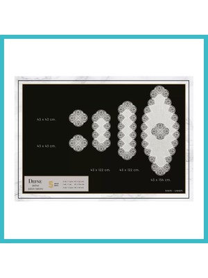 Defne Store Salon Takımı 5 Parça Keten Dantelli Masa Örtüsü Runner Seti Defne Model No 9385 -Krem-Krem Dfnbez