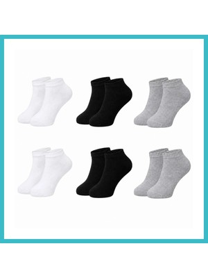 Defne Store Erkek Bambu Patik Çorap 6'lı Paket, Siyah Beyaz Gri, Nefes Alan Nem Emici Yumuşak Günlük Spor Bilek Çorabı · Beden: 39-44 · Renk: Çok Renkli 6 Lı Dfnbez