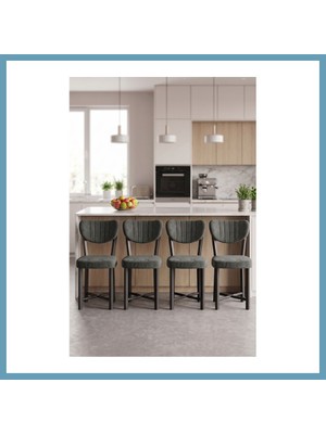 Bezos Sandalye 4 Adet Baby Face Kumaş Metal Ayak Modern Mutfak Sandalyesi Cafe Balkon Ofis Elma MBT06