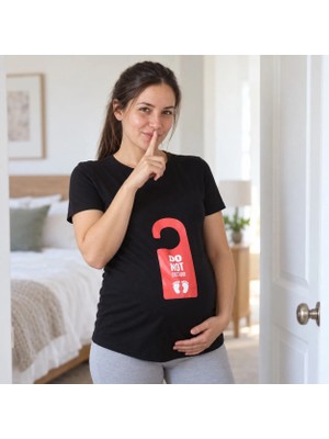 Mummy's Baby Hamile Tişört Do Not Disturb Siyah