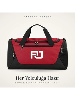 Anthony Jackson Ayakkabı Bölmeli Spor, Gym ve Seyahat Çantası Montreux (Bordo, M (60 L))