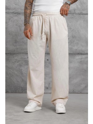 Nomarc Erkek Pantolon 251 Krem Baggy Keten