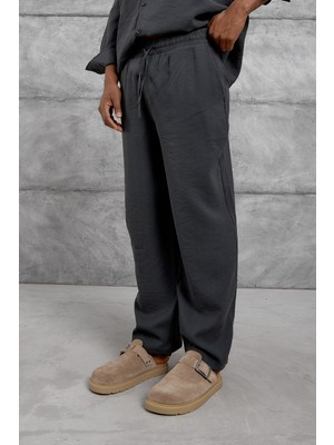 Nomarc Erkek Pantolon Modal Kumaş Alt Füme Oversize Baggy