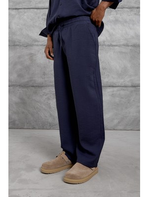 Nomarc Erkek Pantolon Modal Kumaş Alt Lacivert Oversize Baggy
