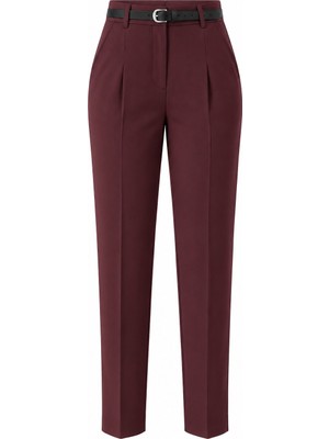 Laluvia Bordo Kemerli Pantolon - 2Y3790