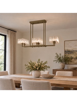 Apliqa Brambles 6'lı Eskitme Kristalli Taşlı Modern Tasarım Kristal Salon Avize