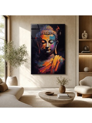 idora Renkli Buddha Cam Tablo