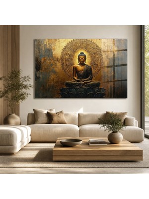 idora Altın Arka Planlı Buddha Tablosu