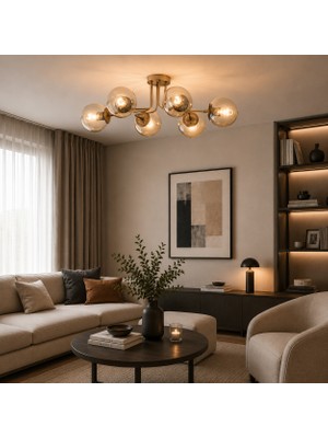 Apliqa Tanyer 6Lı Eskitme Modern Sarkıt Yatak odası Salon Avize