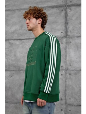 Nomarc Erkek Sweatshirt Nmrc Şerit 9 Numara Yeşil Oversize