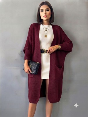 Shine Kadın Oversize Uzun Salaş Triko Hırka