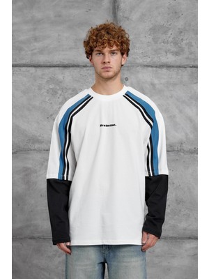 Nomarc Erkek Sweatshirt Lıfe On The Street Beyaz Oversize