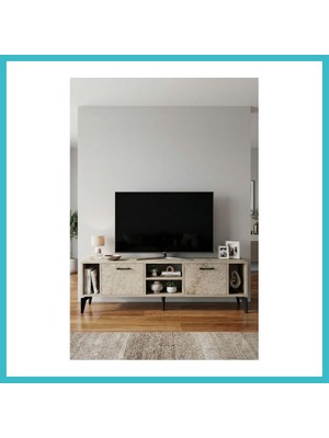 Defne Store Linya Tv Sehpası Suntalam Ekru 160X35 cm Dfnbez