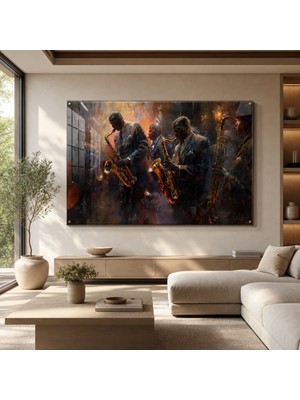 idora Enerjik Jazz Müziği Cam Tablo