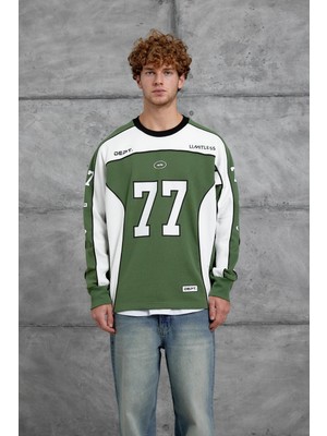 Nomarc Erkek Sweatshirt 77 Numara Yeşil Oversize