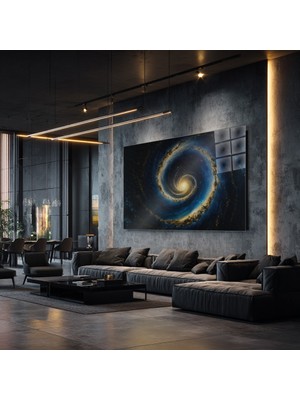 idora Spiral Galaksi Cam Tablo – Kozmik Uzay Manzarası | Cam Tablo | Modern Duvar Dekoru