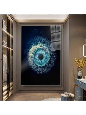idora Mavi Iris Cam Tablo – Modern ve Çarpıcı Duvar Dekoru | Cam Tablo | Modern Duvar Dekoru