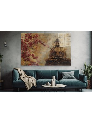 idora Meditasyon Yapan Buda Cam Tablo – Vintage Doğu Sanatı Dekoru | Cam Tablo | Modern Duvar Dekoru