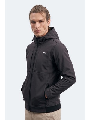 Slazenger Centra Erkek Içi Polarlı Rüzgar ve Su Geçirmez Softshell Siyah Mont & Kaban