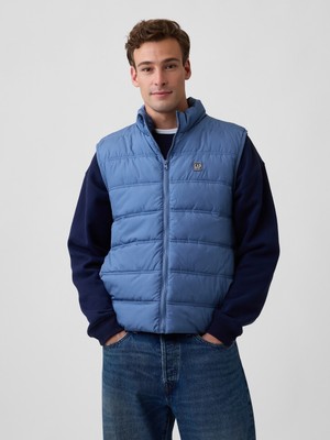 Gap Erkek Mavi Relaxed Puffer Şişme Yelek