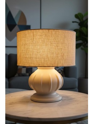Tr Glowin Kumaş Başlıklı Modern Abajur