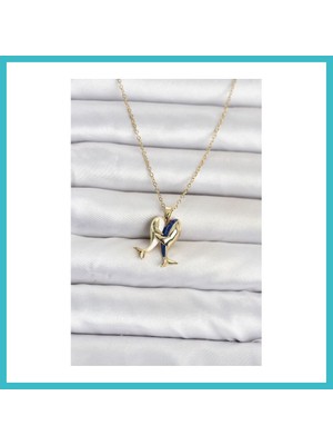 Defne Store 316L Çelik Zincir Gold Renk Dolphin Model Kadın Kolye Dfnbez