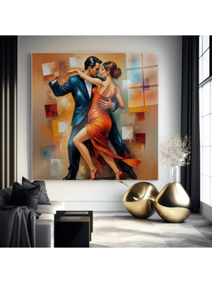 idora Tutkulu Tango Çifti Cam Tablo – Modern Sanat Dekoru | Cam Tablo | Modern Duvar Dekoru