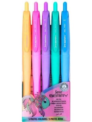 Serve Xberry Jel Kalem 07MM Pastel 5li Set