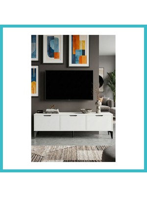 Defne Store Royal Tv Sehpası Suntalam Beyaz 160X35 Dfnbez