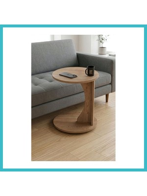 Defne Store Yuvarlak C Yan Sehpa Suntalam Bej 38X55 Dfnbez